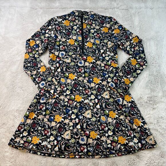 Altard State Long Sleeve Floral Boho Mini Dress Size Medium Fall Stretchy Short - Picture 9 of 12